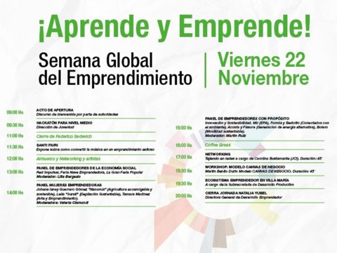 Villa María se suma a la Semana Global del Emprendimiento con espacios de innovación y networking para impulsar nuevas ideas