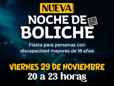 Se viene una nueva noche de Boliche Inclusiva en Villa María