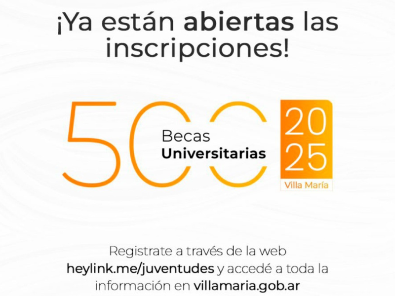 La municipalidad recuerda que están abiertas las inscripciones para las 500 becas destinadas a estudiantes de nivel superior