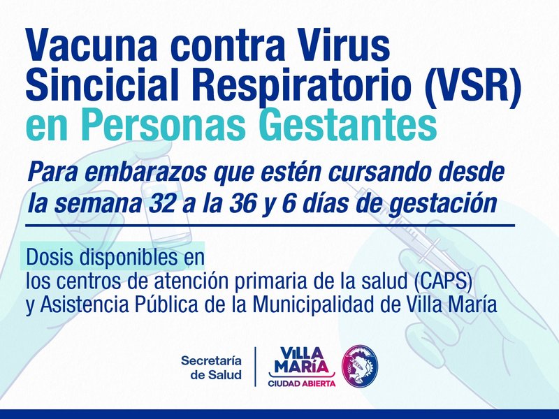 Villa María suma la vacuna contra el virus sincicial respiratorio para personas gestantes